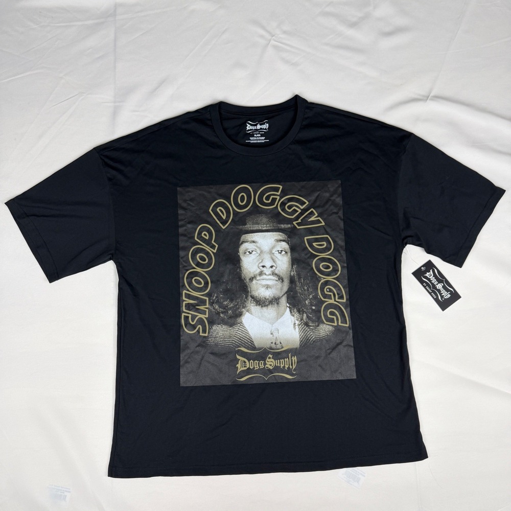 Dogg Supply by Snoop Dogg Mens Graphic T-Shirt Black XL NWT Portrait Hip Hop Tee